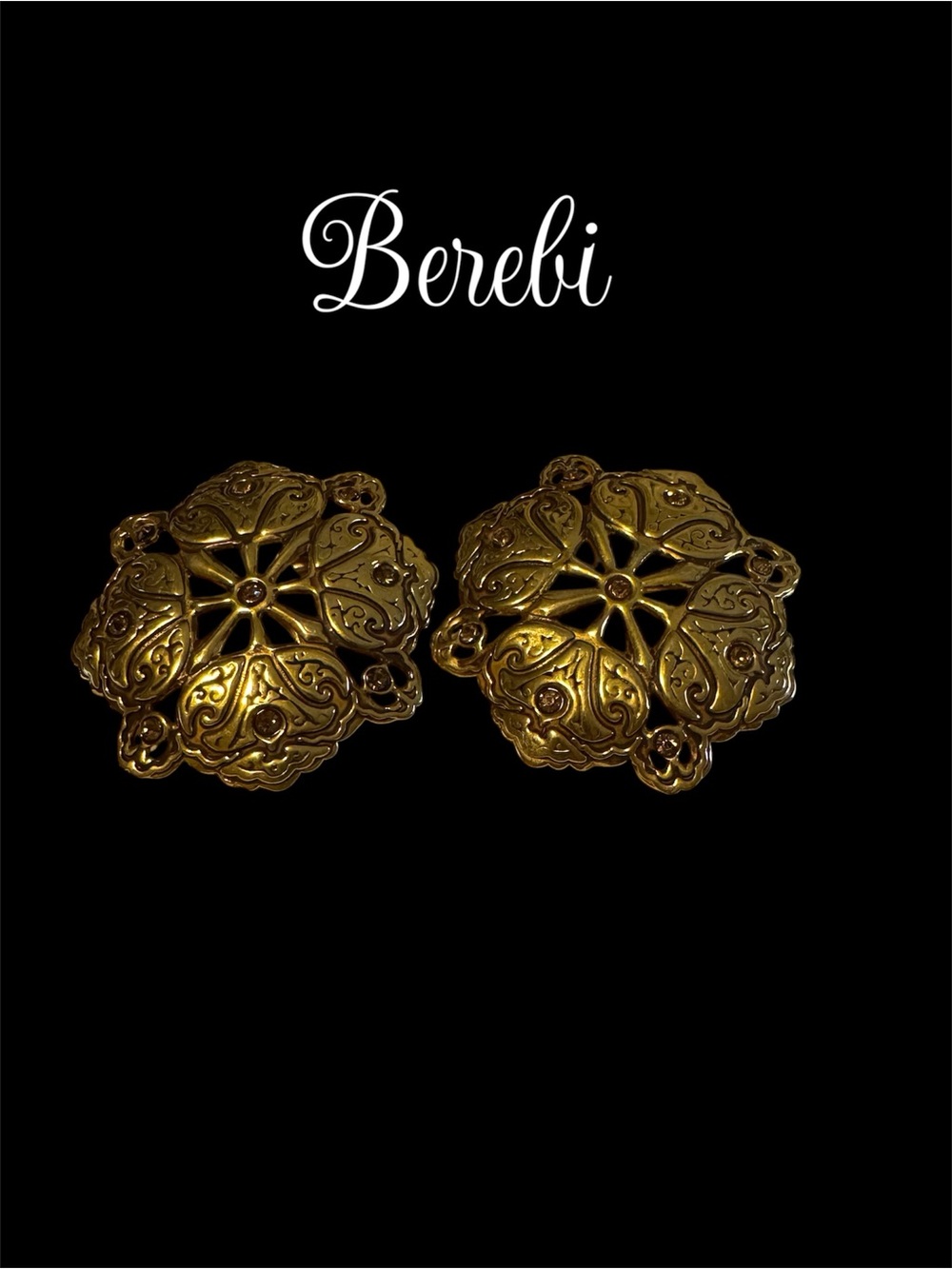 Vintage Edgar Berebi Floral Medallion Earrings